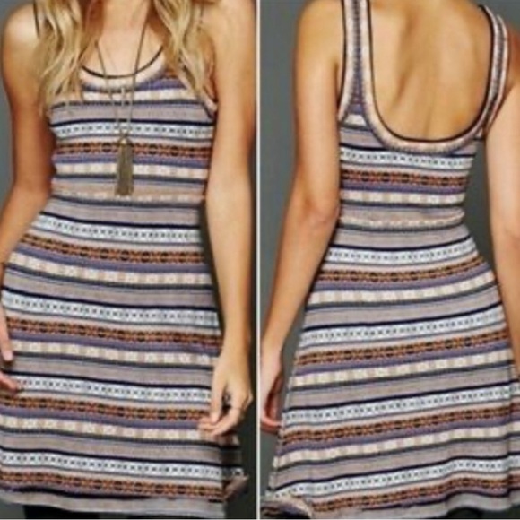 Free People Women’s Size XSmall Nordic Fair Isle Sweater Tank Dress Mini Short - Picture 1 of 16